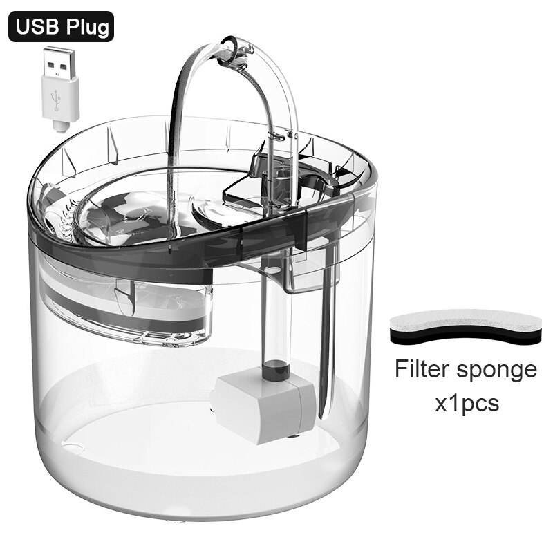 2L Katze Wasser Brunnen Filter Automatische Sensor Trinker Für Katzen Zubringer Haustier Wasser Spender LED Auto Trinken Brunnen Für Katzen: A-FilterX1