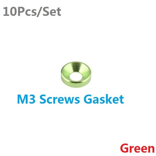 10 Stks/set M3 Schroeven Pakking Aluminium Cone Verzonken Gat Sink Hoofd Wasmachine Auto-Styling 2020NEW Multifunctionele: Green