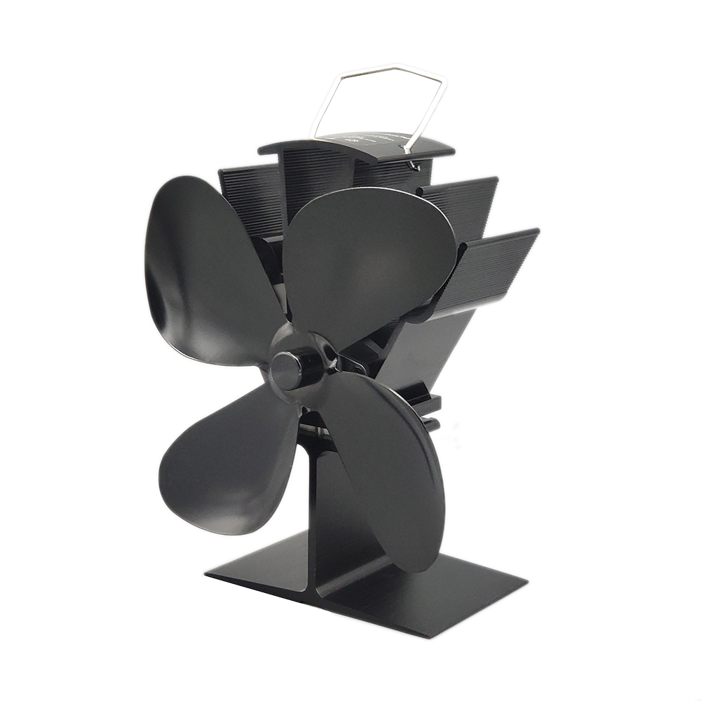 4 lames énergie thermique brûleur ventilateur chaleur conduite Circulation Eco hiver amical calme maison efficace Distribution de chaleur: EQ4-BK(4BL)
