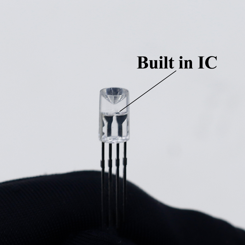 5v Ws2812 WS2812D Ws2812b 5mm Dip Led Diode F5 Rgb Phantom Integrated Ic Light Emitting Diode Transparent Surface Pixel Light