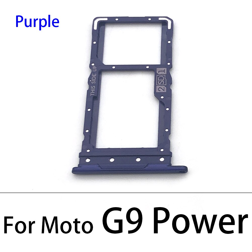 For Motorola Moto G9 Play / G9 Plus / G9 Power Sim Card Tray SD Card Reader Socket Slot Holder Replacement Part: G9 Power Purple
