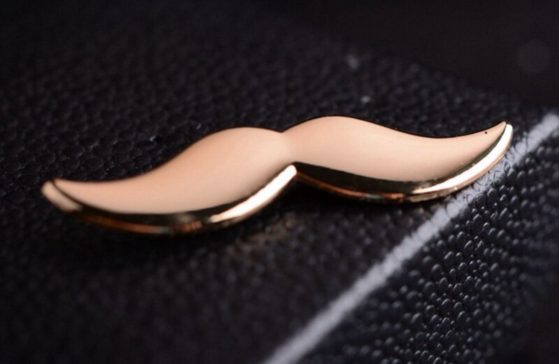 Gtglad 1 stuk Snor Vorm Metalen Dasspeld voor Mannen Slanke Skinny Clip voor Banden Wedding kleine
