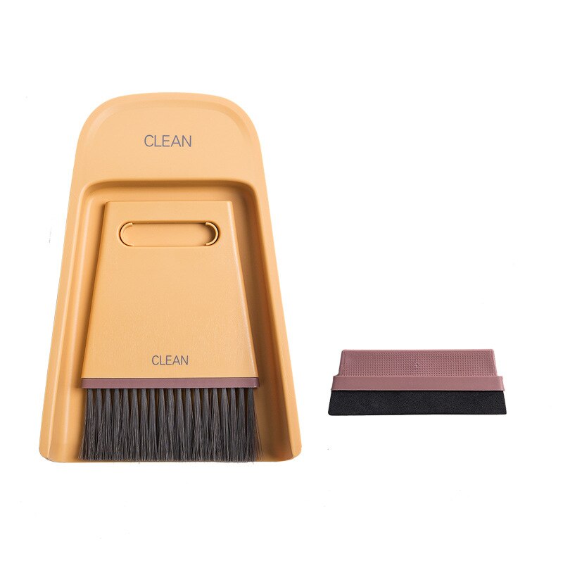 Brosse de nettoyage Portable créative multifonctionnelle, petit balai, pelle à poussière, clavier de bureau, balayage de cuisine, petits balais: Yellow