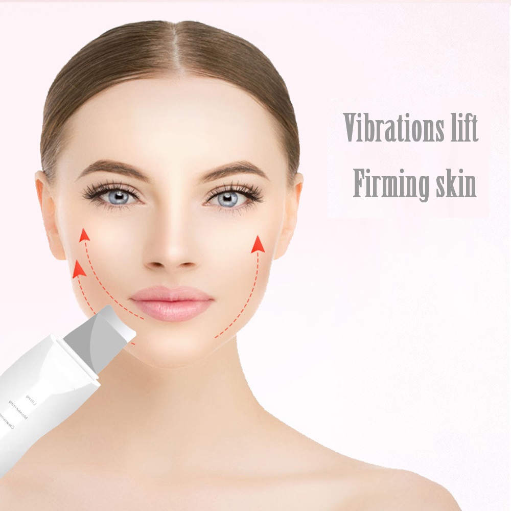 Ikke ultralyd hudscrubber genopladelig ansigtsvibration fjern snavs hudorme rynker dybderensende spatel peeling maskine