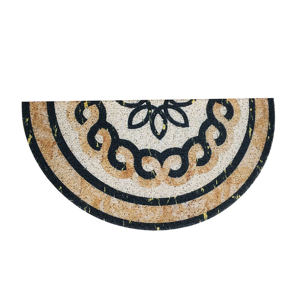 Marble Pattern Half-round Shap Outdoor Mat Black Water Absorption Carpet Anti-Slip Bathroom Mats Doormat Home Decorative Rugs: B