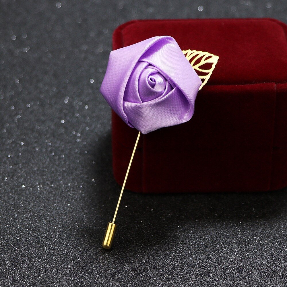 Mannen Pak Rose Bloem Broches Pins Canvas Stof Lint Stropdas 19 Kleuren Broche voor Vrouwen En Mannen Kleding accessoires