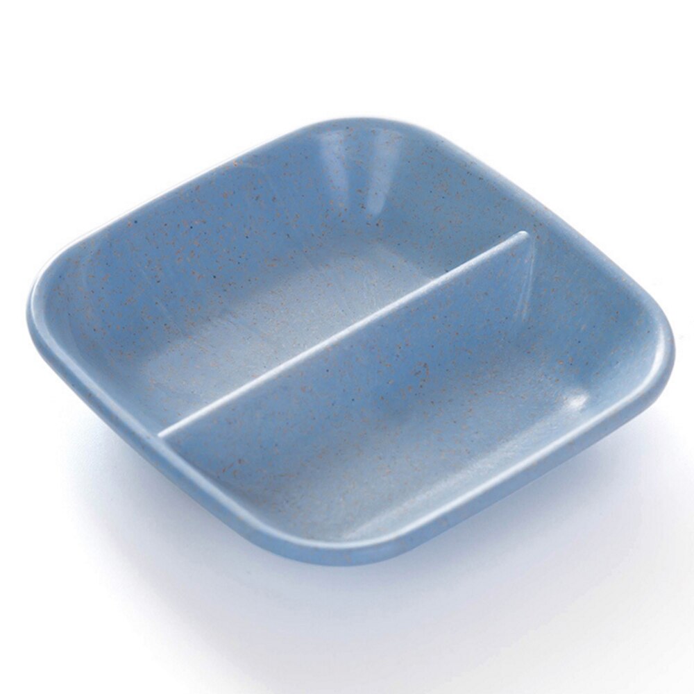 Double Grid Wheat Straw Tableware Adult Children Dishes Kids Dinner Plate Eating Dinnerware Fruit And Vegetable Plate Dish: Brown