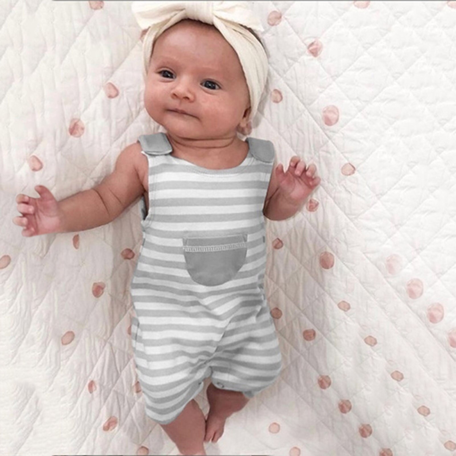 Een Piecenewborn Bodysuit Romper Baby Jongen Meisje Kleding Pocket Jumpsuit Sunsuit Outfits Katoenen Baby Zomer Kleding 0-24M baby