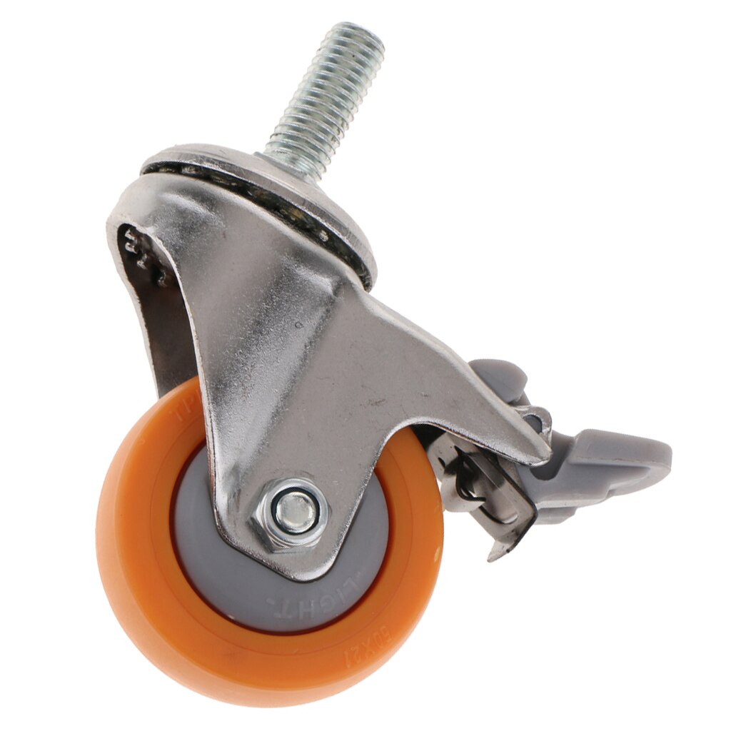 1pcs Heavy Duty Caster Set 2'' Wheels With Brake Stem Casters 40-70kg