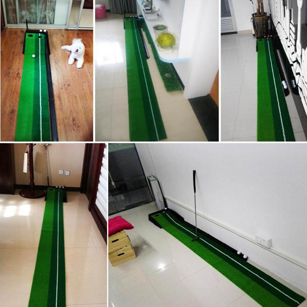 Portable 3m/2.5m Indoor Golf Putting Green Swing Trainer Set Putter Fairway Lawn Golf Training Aids Office Home Mat Accessories