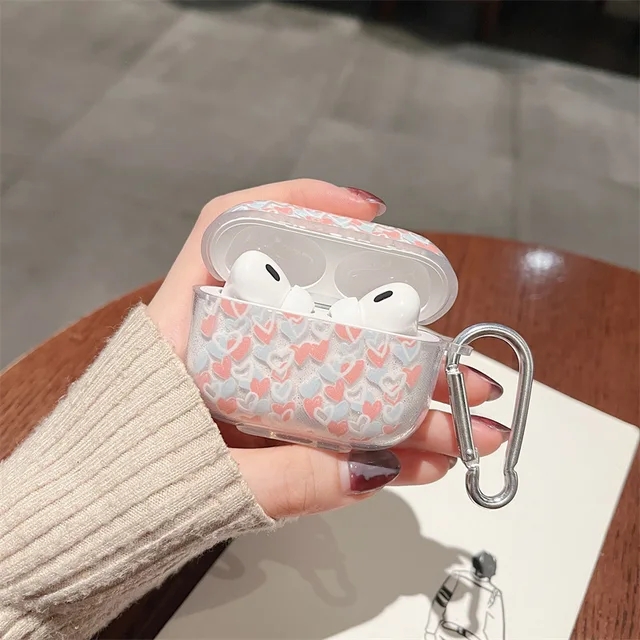 Ins dessin animé Bling paillettes souple TPU étui pour écouteurs pour Airpods Pro 2nd mignon coeur étui pour AirPods 1 2 3 4 2024 couverture boîte de chargement