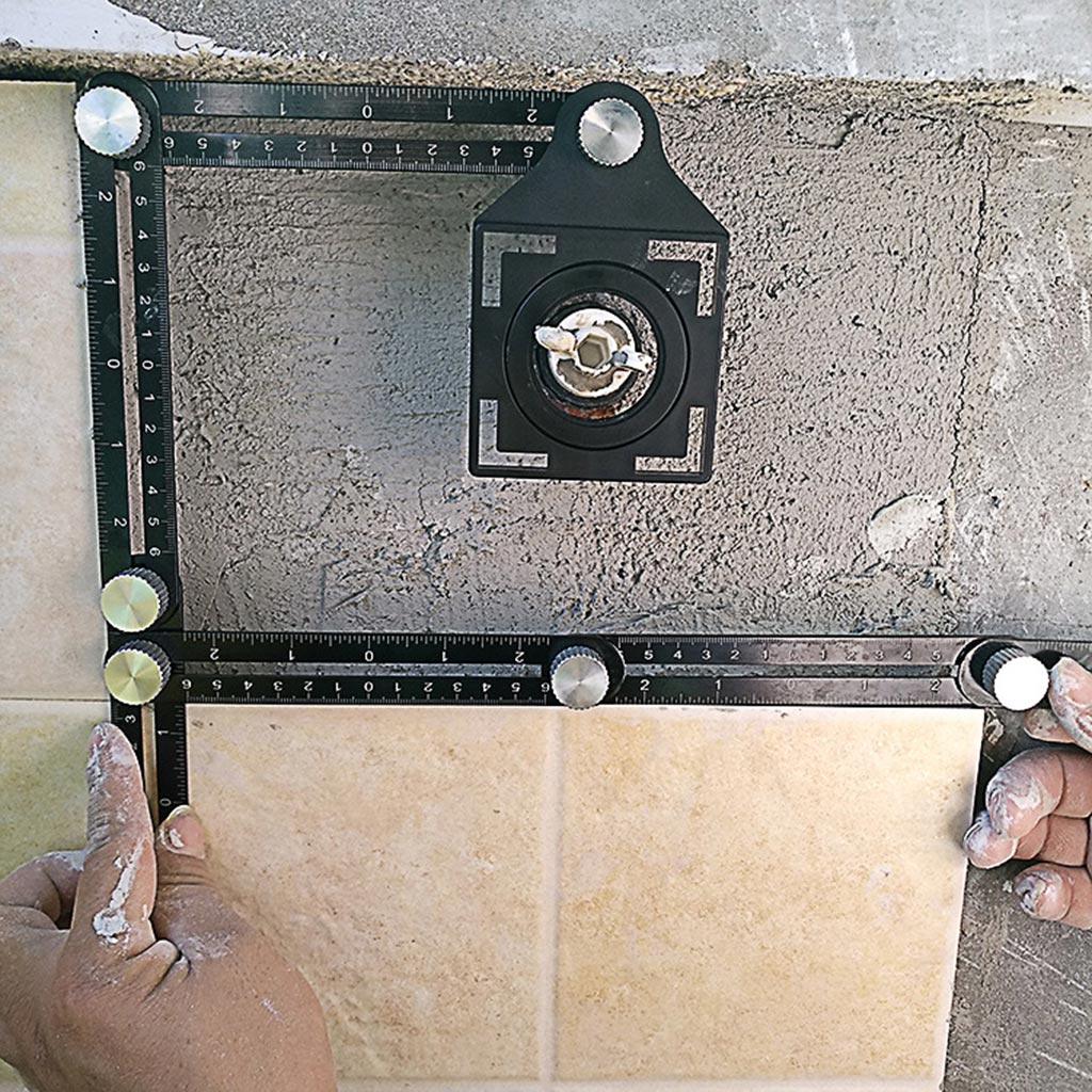 Angle Ruler Finder Measuring Ruler For Tiles Ruler for Tiles Aluminum Alloy Hole Locator Supplies Universal Template Tile