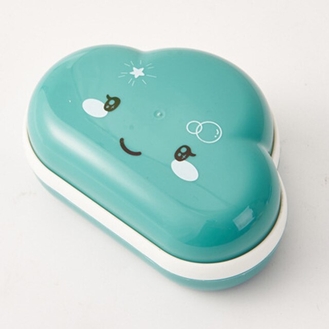 Boîte à savon en forme de nuage, porte-savon de voyage Portable, étui de protection pour douche, accessoires de salle de bains: Green