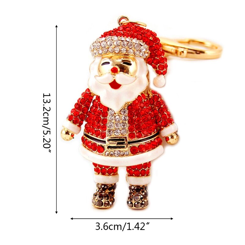 Rhinestones crystal jul santa claus nøglering nøglering kvinder taske pung legetøj  q22d