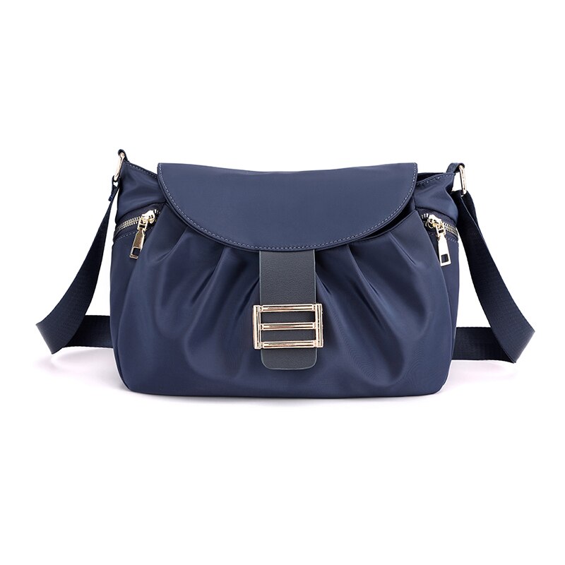 Vrouwen Nylon Schoudertas Waterdichte Messenger Winkelen Handtas Vrouwelijke Doek Reizen Casual Crossbody Tassen Dames Tote: Marineblauw