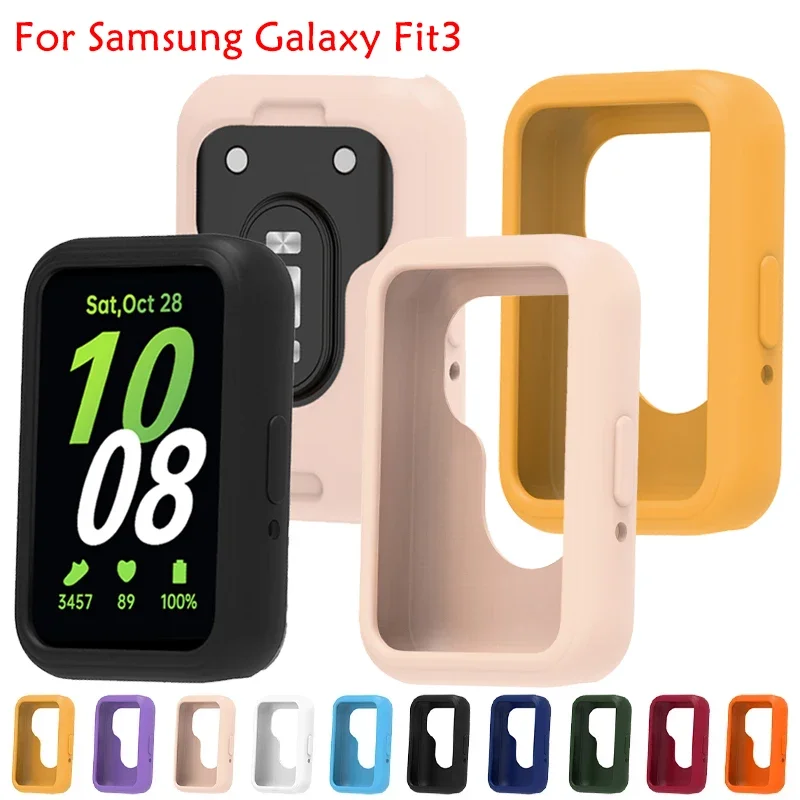 Funda de silicona suave para reloj Samsung Galaxy Fit 3, cubierta protectora de cobertura completa de Color caramelo para reloj Galaxy Fit 3, accesorios