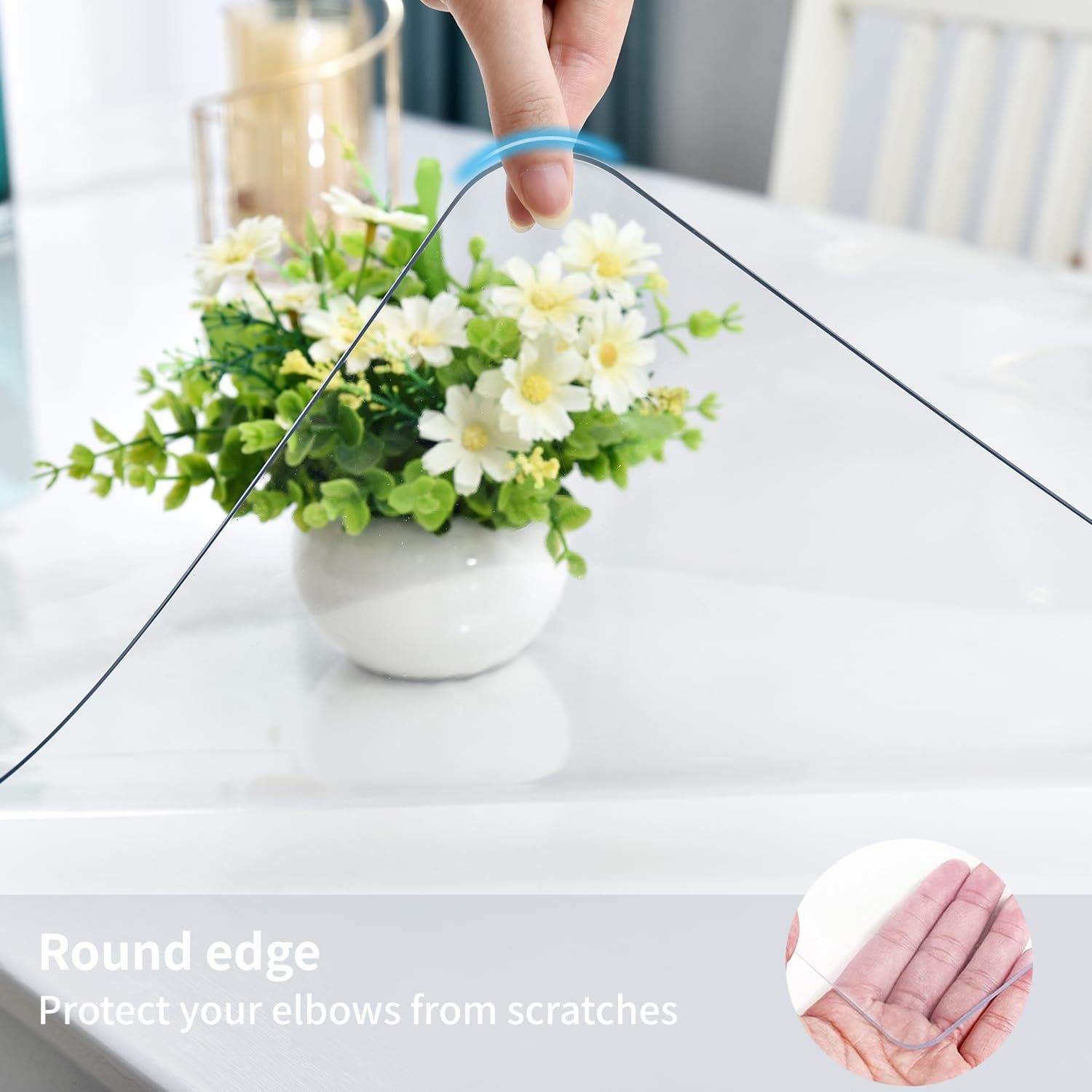 Clear Desk Mat, Non-Slip PVC Clear Desk Pad, Heat Resistant & Waterproof Writing Mat Desk Table Protector for Home and Office