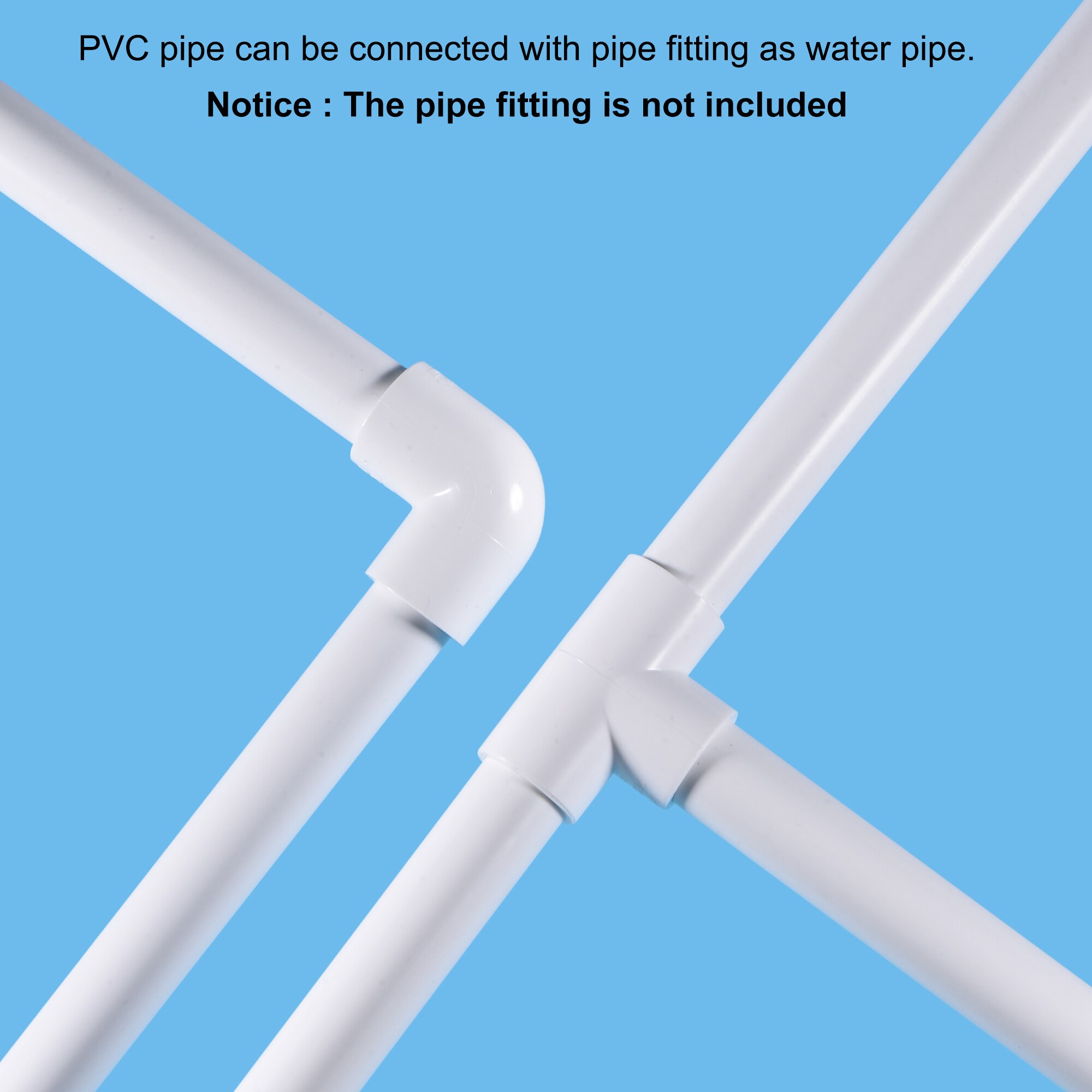 Uxcell PVC Pipe Round Rigid Plastic Tube 6.8mm ID 8.8mm OD 500mm White for DIY Decoration