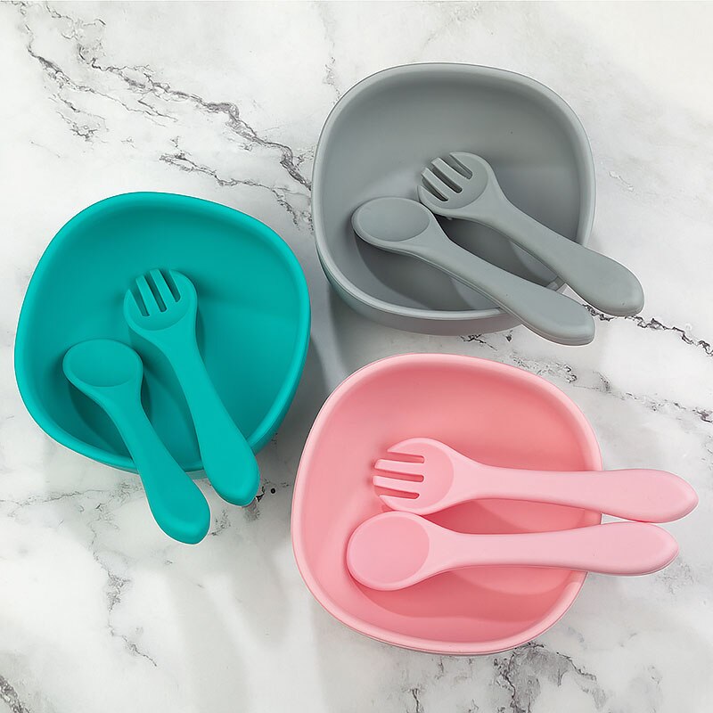 1pc baby leervoedingsboog zuigkom set babybord kinderen peuter training servies bpa-vrij siliconen kom