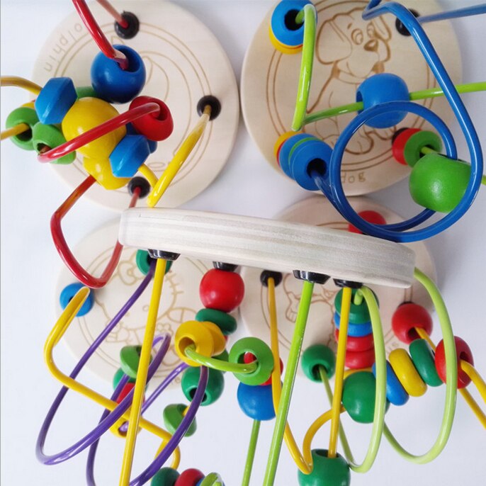 Cartoon Dieren Mini Kleine Kralen Vroege Onderwijs Puzzel Baby Kinderspeelgoed N004 Fabriek Directe Verkoop Van hout