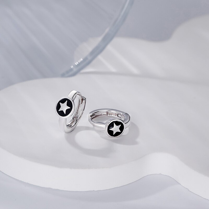 Baby Princess Blue Crystal Zircon orecchino a cerchio a stella carino per bambina ragazza donna bellissimo anello Huggies orecchino corea gioielli Arete: B0206