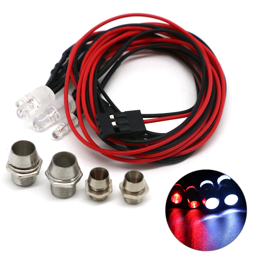 2 /4/6/8 luces RC modelo de coche, Luz LED nocturna de 5mm y 3mm, faros LED, accesorios de juguete, luz de advertencia para coche RC