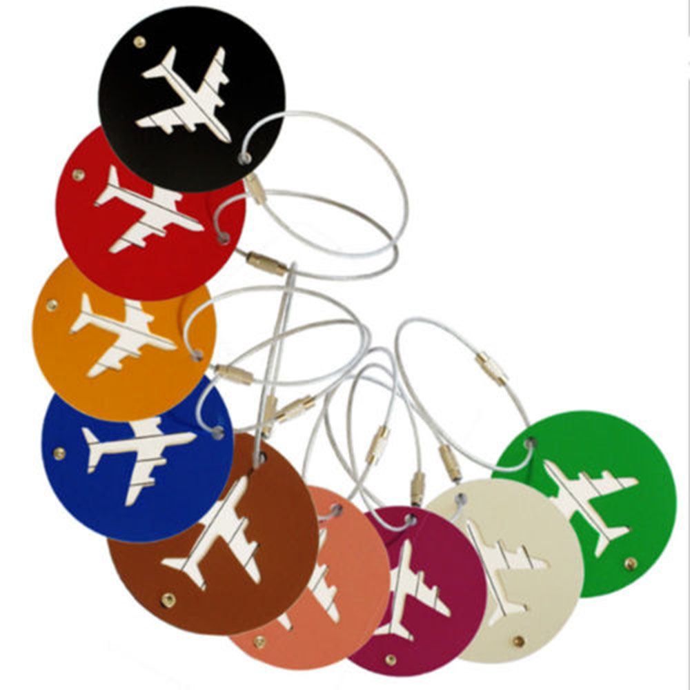 5 Kleuren Travel Accessoires Bagagelabel Vliegtuigen Ronde Vorm Draagbare Veilige Reizen Koffer Label