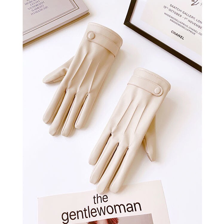 guantes tactiles guantes de invierno guantes mujer vestidos de Guantes de cuero de invierno para mujer, manoplas de terciopelo grueso para mantener el calor para conducir, pantalla táctil corta: Gloves 2