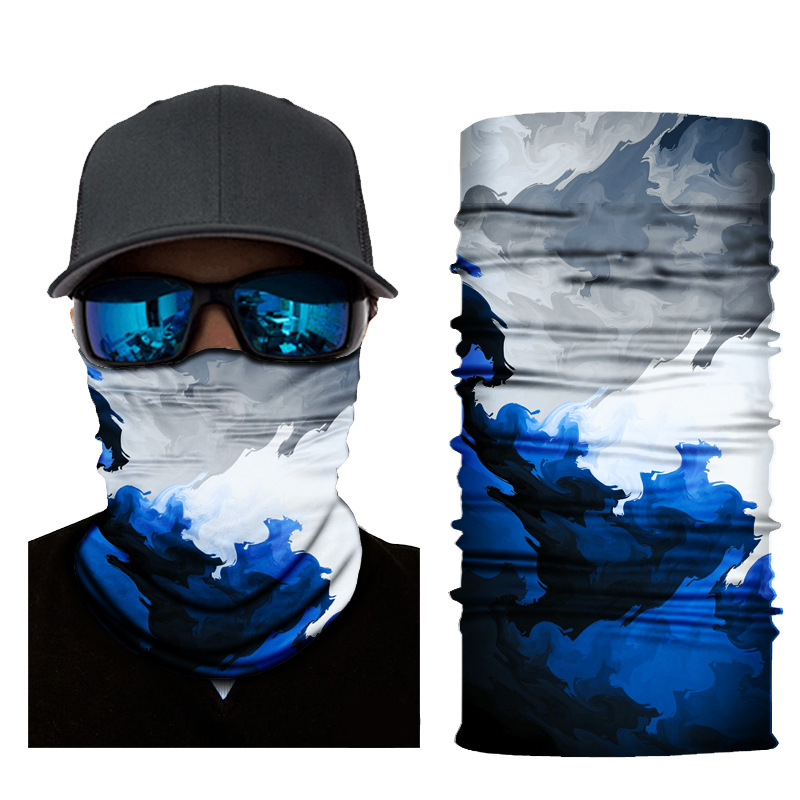 Gradient Magic Seamless Cycling Bandanas Men Balaclava Bycycle Fishing Mask Protection Half Face Shield Bicycle Bandage: MULTI