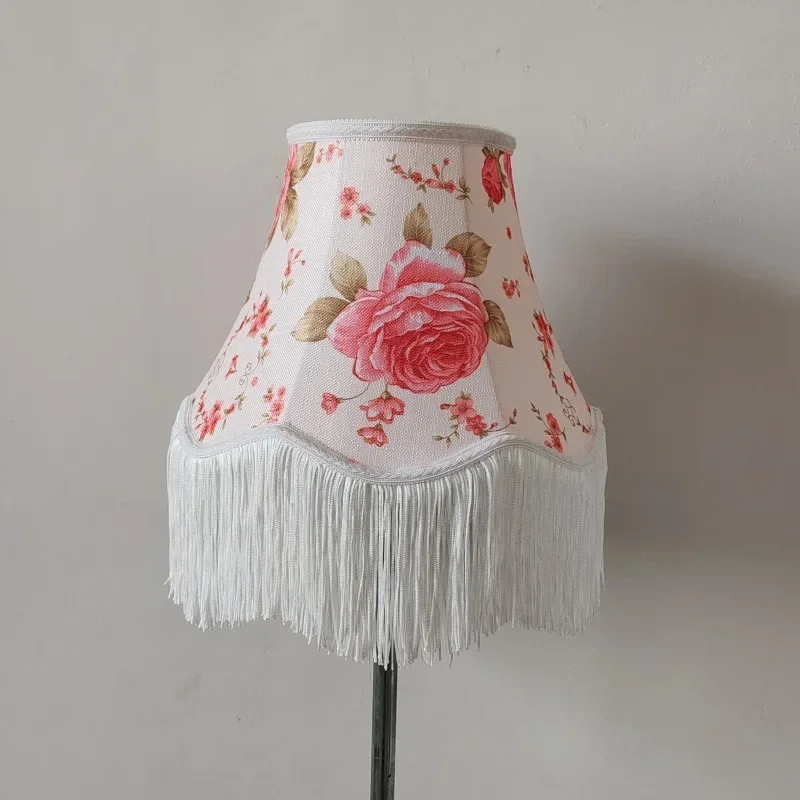 Blumen-Quasten-Lampenschirm, kreativer Nachttisch, gewebte Lampenabdeckungen für Tischlampe, handgefertigtes Beleuchtungszubehör im europäischen Stil: Licht Grün
