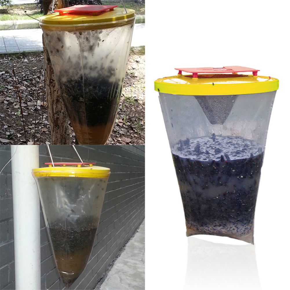 Atrapamoscas colgante de 1 a 10 piezas, bolsa de señuelos no tóxicos, trampa para plagas con cebo, matamoscas para jardín