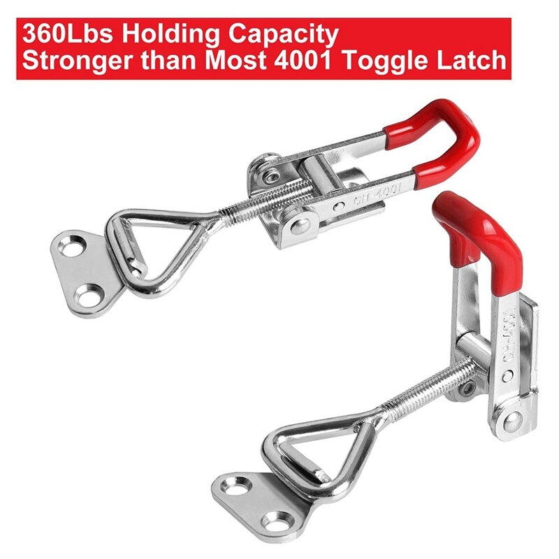 8Pack Pull Latch Clamp Latch 360Lbs Capacity Adjustable Quick Release Draw Latch for Door Latch Hook Toggle Clamp