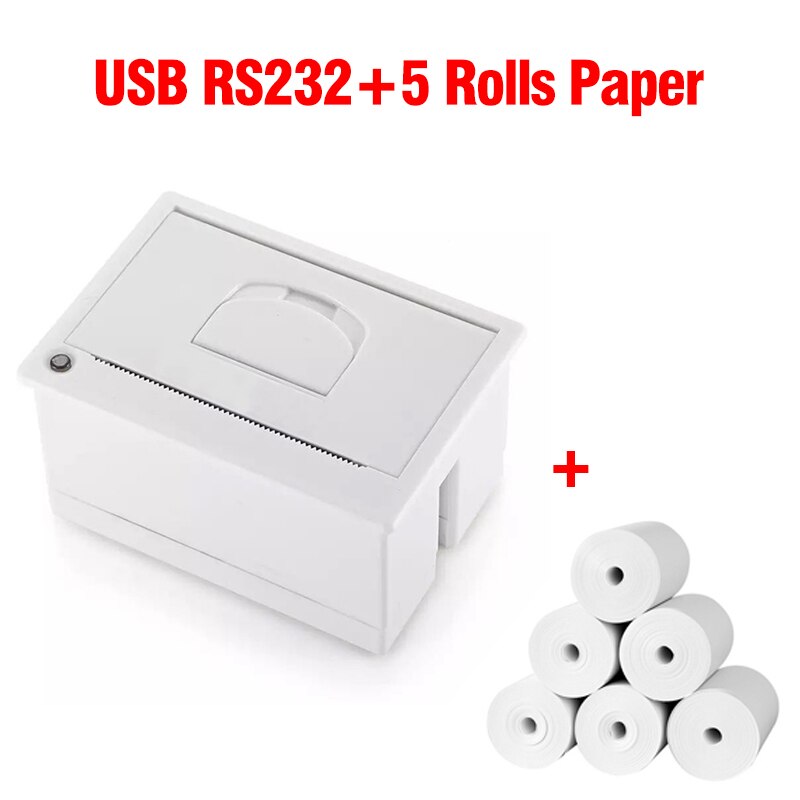 GOOJPRT QR204 Thermal Barcode Receipt Panel Printer 58mm Embedded Ticket Printers Interface USB TTL/RS232 5-9V Support ESC/POS: USB RS232 5 paper
