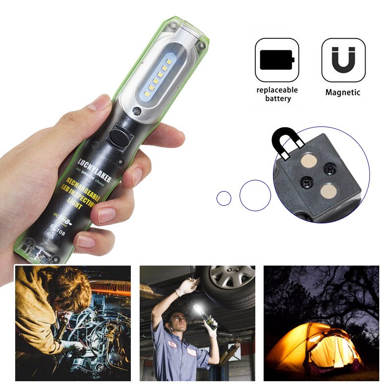 Draagbare Led Zaklamp Oplaadbare Magnetische Zaklamp Led Verlichting Cob Inspectie Lamp Voor Outdoor Camping Werken Vissen