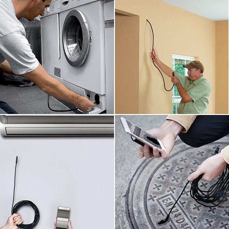 8mm Lens 720P WiFi Endoscope Camera Mini Soft Wire Wireless Waterproof Inspection Camera Borescope for Android IOS Windows