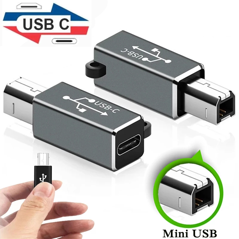 USB Typ C Buchse auf USB B Stecker Adapter für Scanner Drucker Konverter USB C Datenübertragungsadapter für Midi- Regler Tastatur