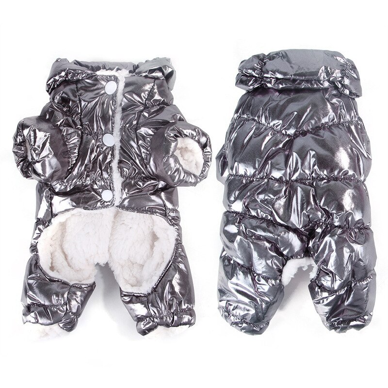 Small Dog Clothes Winter Suit For Dog Warm Small Dog Outfits Dog Clothing Waterproof Dog Jumpsuit Chihuahua Clothes: Silver / XXL