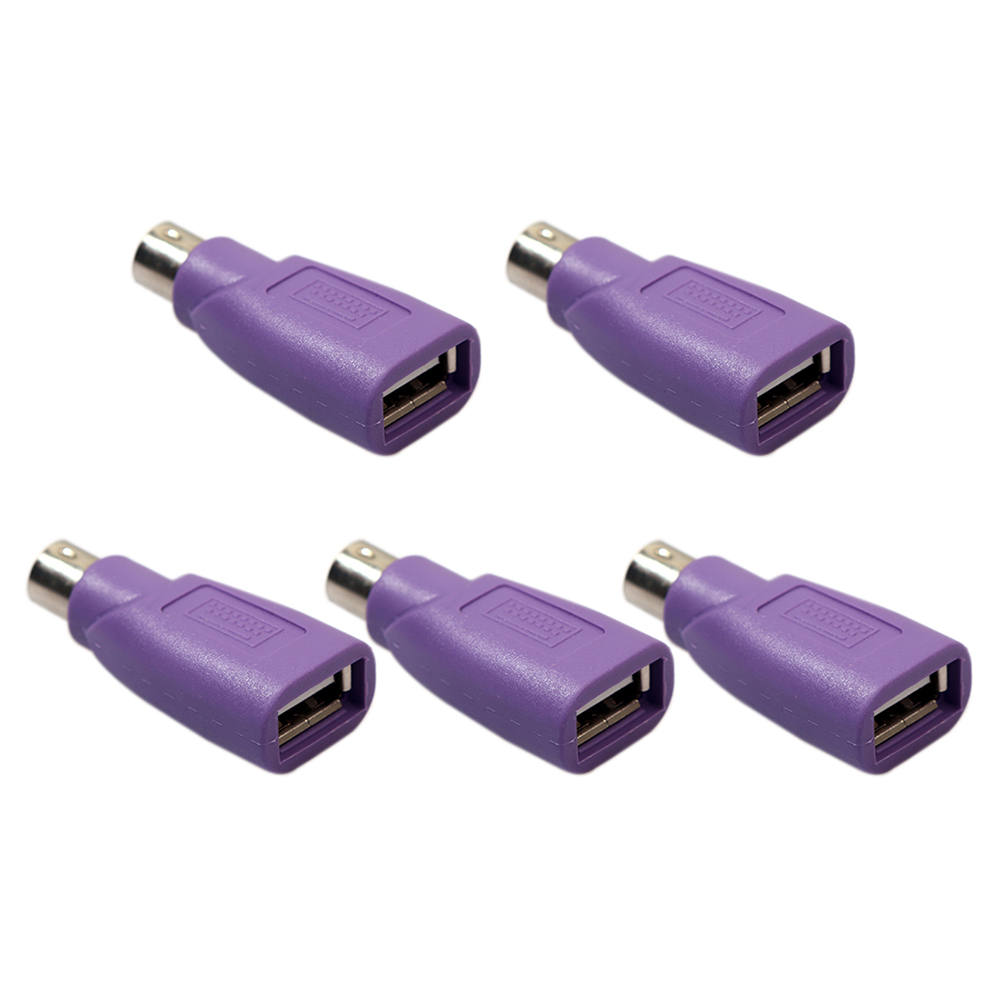 Adaptateur PS2 mâle vers USB femelle, 2/5 pièces, convertisseur de clavier et souris d&#39;ordinateur, accessoires: 5PCS