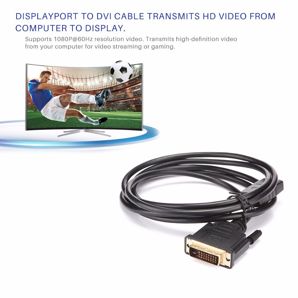 FORNORM Display Port 1.8 m/6ft Kabel 1080 p Om DVI-D Male Adapter Kabel Voor Lenovo Dell HP ASUS breiden Meer Desktops En Laptops
