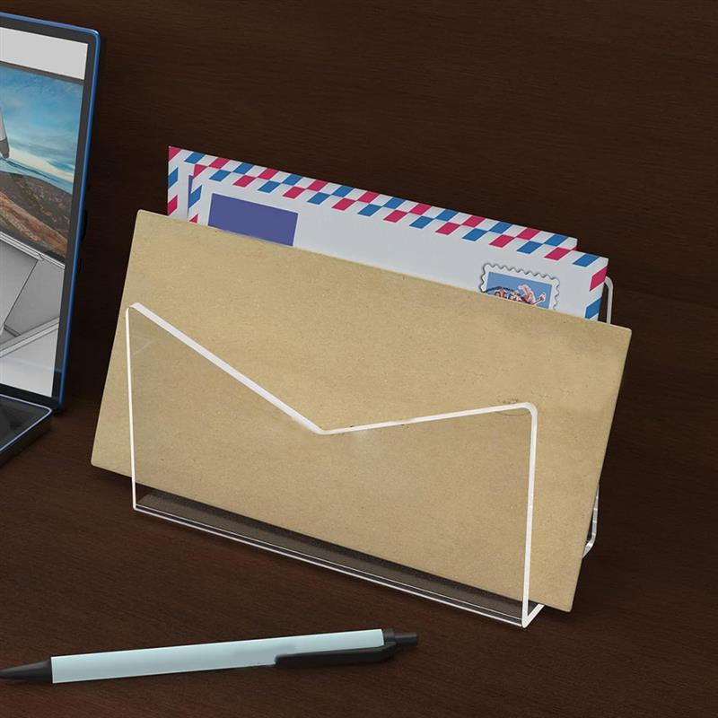 Porte-courrier de bureau en acrylique transparent T1, enveloppe de rangement pour fichier
