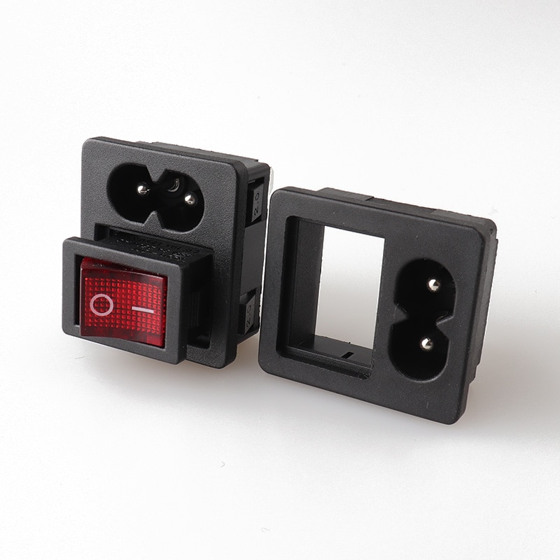 LZ-8-28 with no switch IEC C8 POWER SOCKET industrial inlet electrical socket with ROCKER switch