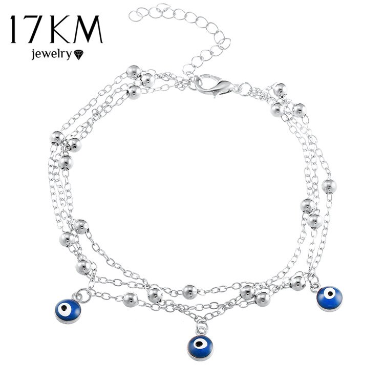 17 KM 2 Stijl Turkse Ogen Kralen Enkelbanden Voor Vrouwen Sandalen Pulseras Tobilleras Mujer Hanger Enkelbandje Armband Voet Sieraden: BJCS24625