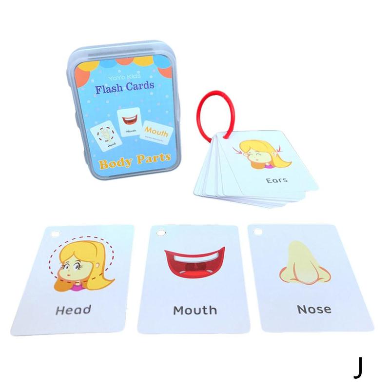 Early childhood English word learning cognitive memory cards Shape Flash cards: Body Parts