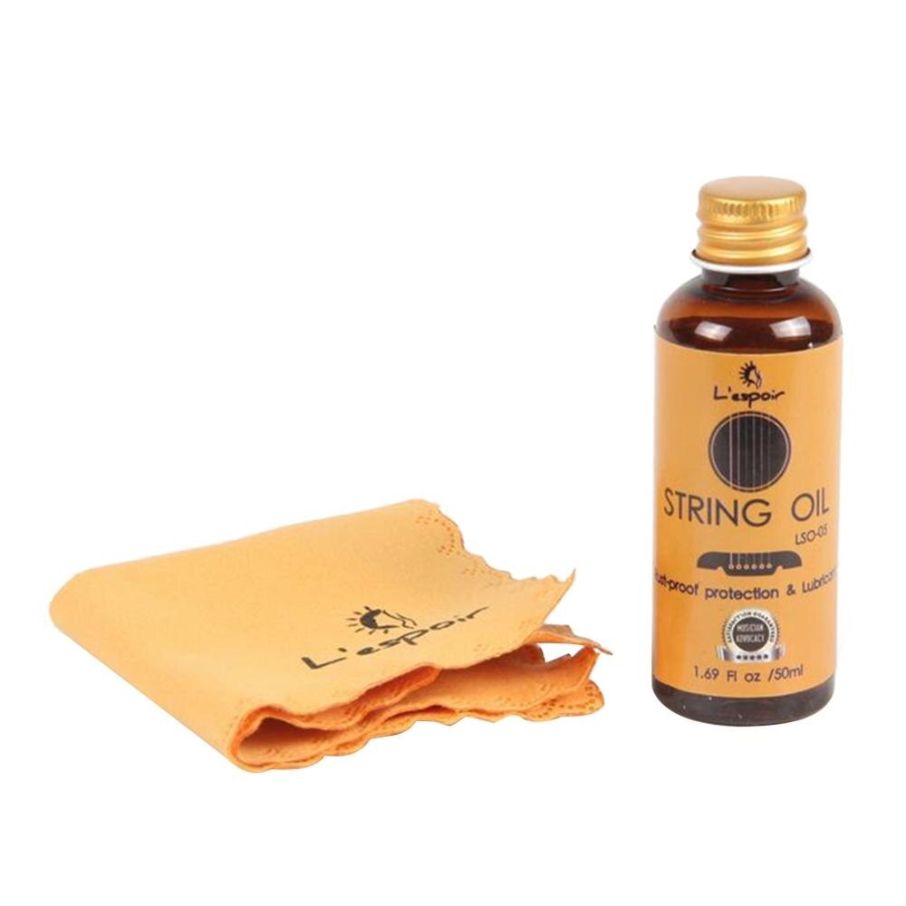 60ML/50ML Guitar Oil Fretboard Fingerboard Nursing Lemon Oil + Cleaning Cloth Set Universal Guitar Ukulele Care Accessories
