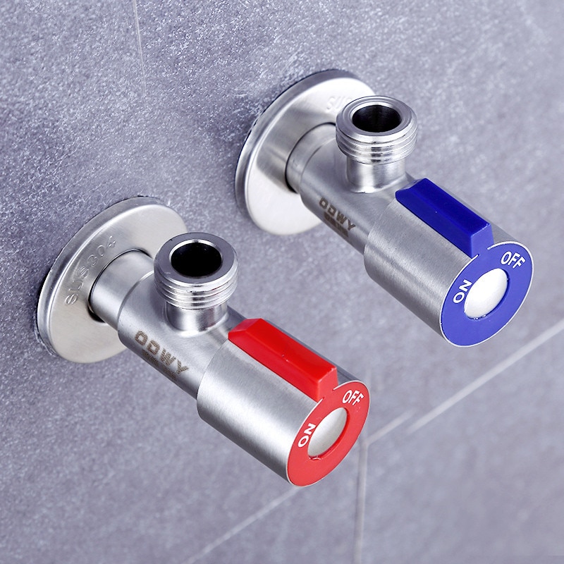 2 stks Hoek Kleppen SUS304 rvs geborsteld afwerking vulventiel Badkamer Accessoires Hoek Valve voor Wc Sink