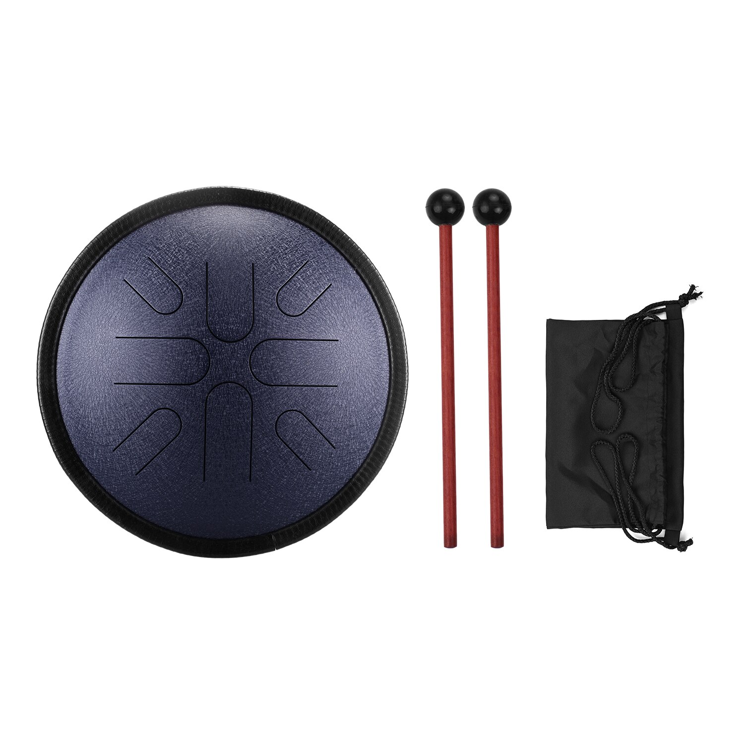 10 Inches 8 Notes Handpan Drum Staal Tong Drum Draagbare Reizen Drum Percussie Instrument Met Mallet Draagtas Voor Meditatie: Navy blue