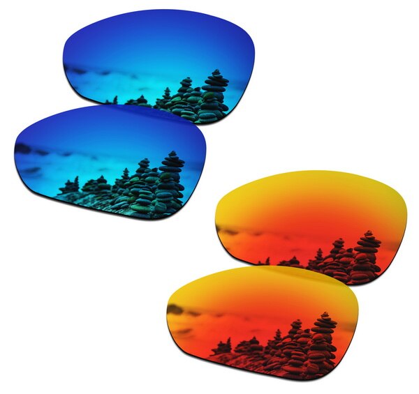 SmartVLT Vervanging Lenzen Gepolariseerde voor Oakley Crosshair 1.0 (2005) Zonnebril-Meerdere Paren Verpakt: Blue and Red