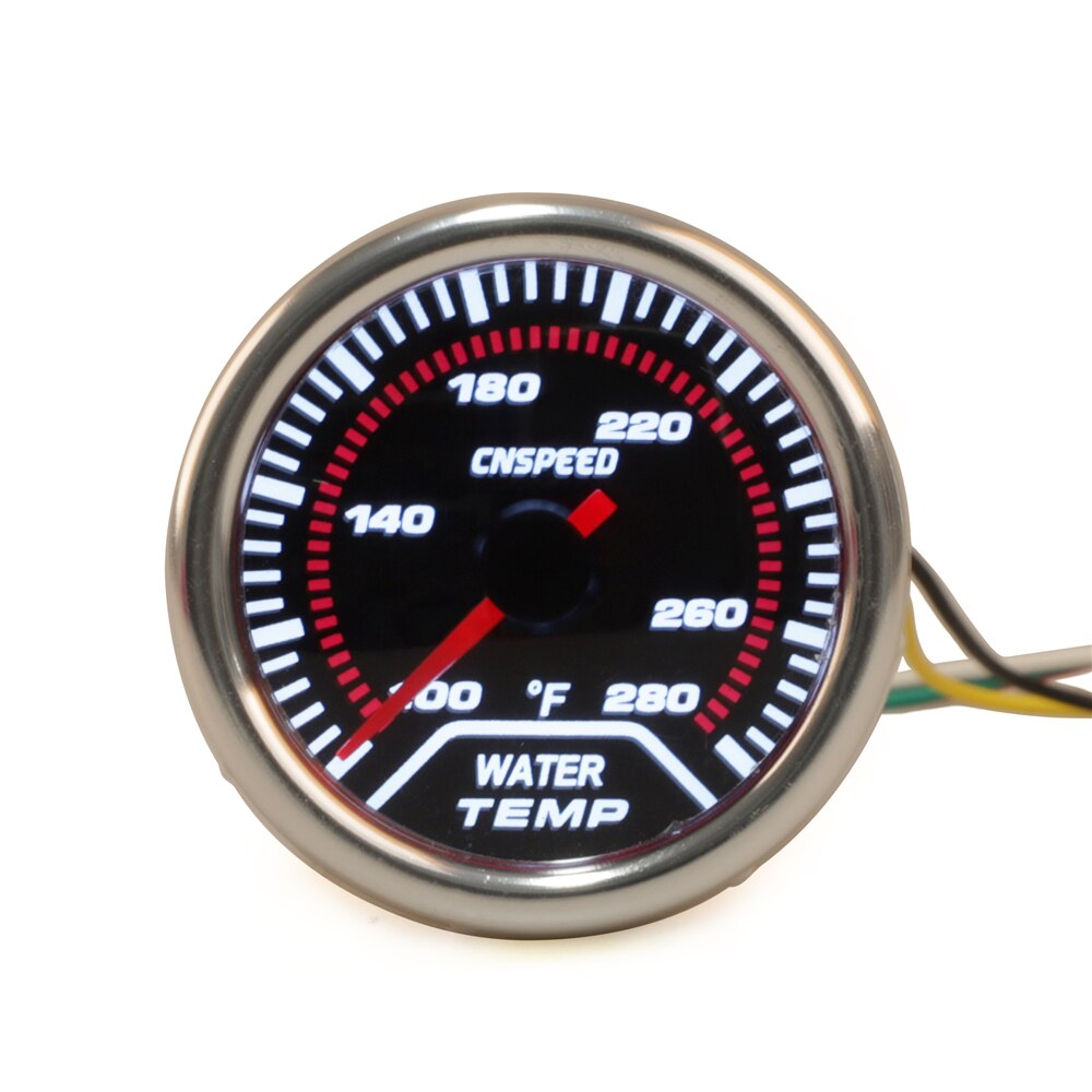 Auto Water Temp Gauge 2" 52mm Smoke Lens 100-280 ℉ Pointer Water Temperature Gauge Fahrenheit Car Meter YC101228-F