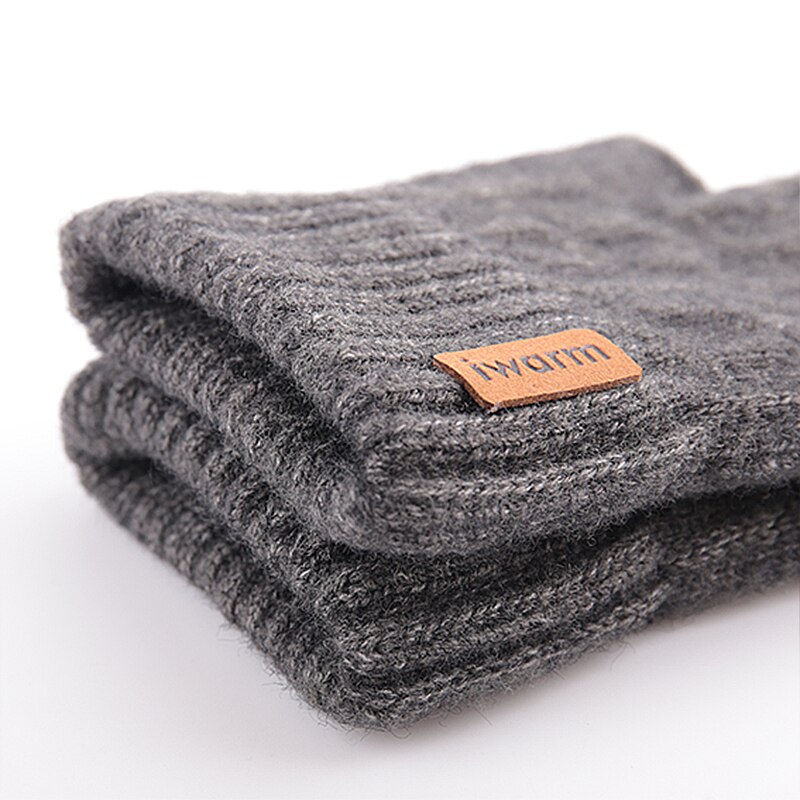 Iwarm guantes de medio dedo para mujeres y hombres guantes tejidos sin dedos Otoño Invierno mantener el calor mitones