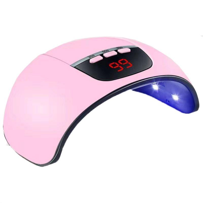 45W Nagel Lamp Professionele Nagellak Droger Lamp Led Uv Gel Acryl Lcd Display Manicure 30 S/60 S/99 S Timer Nail Art Gereedschap Wit: Roze